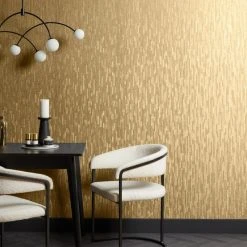 Dunelm Bergamo Leather Gold Wallpaper