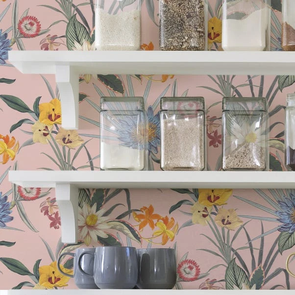 NuWallpaper Nu Wall Self Adhesive Tropical Floral Pink Wallpaper - Image 3