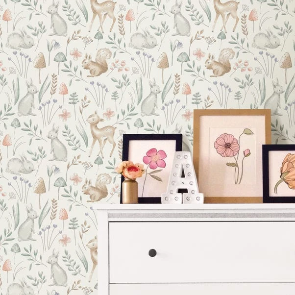 NuWallpaper Nu Wall Self Adhesive Woodland Animals Natural Wallpaper 3 NuWallpaper Nu Wall Self Adhesive Woodland Animals Natural Wallpaper