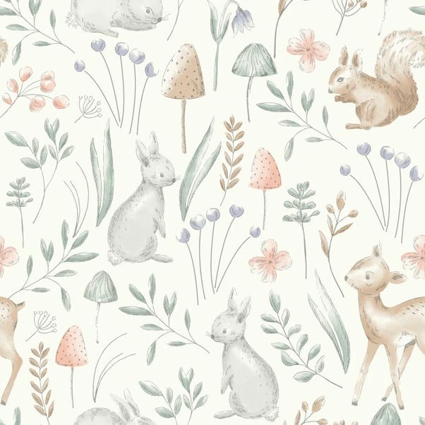 NuWallpaper Nu Wall Self Adhesive Woodland Animals Natural Wallpaper 4 NuWallpaper Nu Wall Self Adhesive Woodland Animals Natural Wallpaper - Image 2