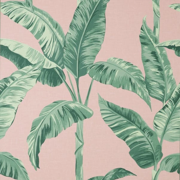 Dunelm Banana Leaf Pink Wallpaper - Image 2