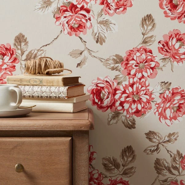 Dunelm Ashbourne Red Wallpaper - Image 5
