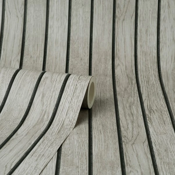 Dunelm Wooden Panel Grey Wallpaper - Image 3