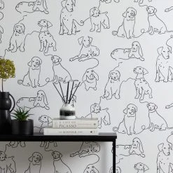 Dunelm Linear Dogs White Wallpaper 9 Dunelm Linear Dogs White Wallpaper -Dunelm Shop 30783035 alt03