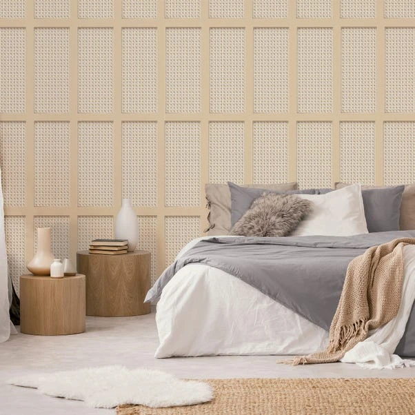 Dunelm Cane Panel Natural Wallpaper - Image 2