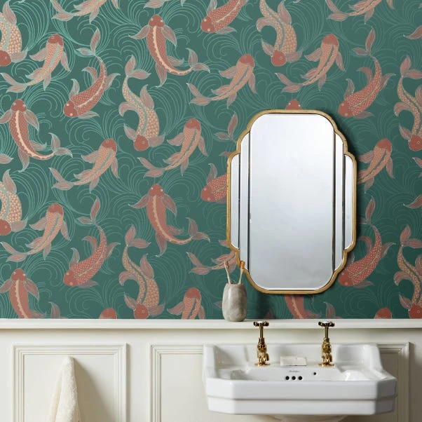 Dunelm Decorative Fish Peacock Wallpaper