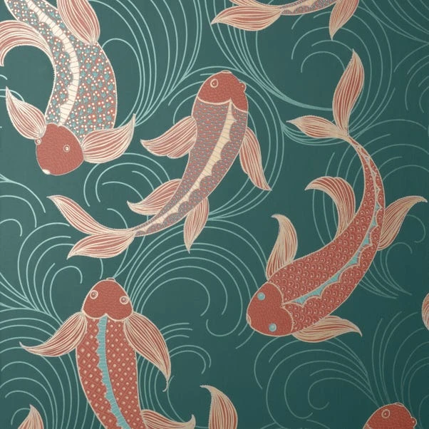 Dunelm Decorative Fish Peacock Wallpaper - Image 2