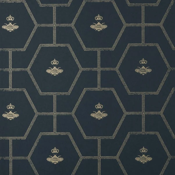 Dorma Heritage Bee Navy Wallpaper - Image 2