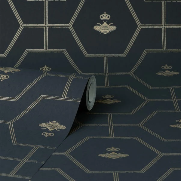 Dorma Heritage Bee Navy Wallpaper - Image 3