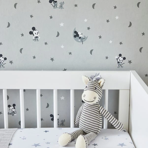 Disney Mickey Mouse Stars And Moon Grey Wallpaper - Image 5