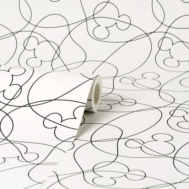 Disney Mickey Mouse Linear Mono Wallpaper - Image 3