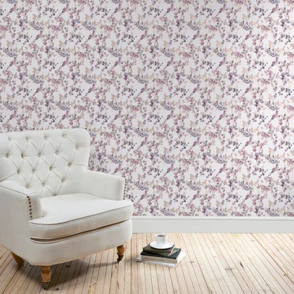 Dunelm Honesty Mauve Floral Wallpaper 3 Dunelm Honesty Mauve Floral Wallpaper