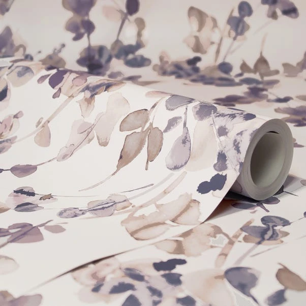 Dunelm Honesty Mauve Floral Wallpaper 4 Dunelm Honesty Mauve Floral Wallpaper - Image 2