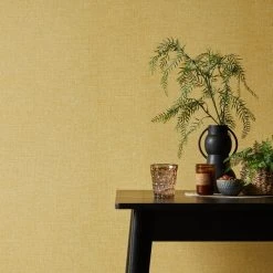 Dunelm Luna Soft Ochre Wallpaper
