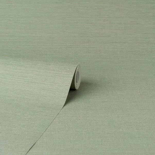 Dunelm Grasscloth Plain Sage Wallpaper
