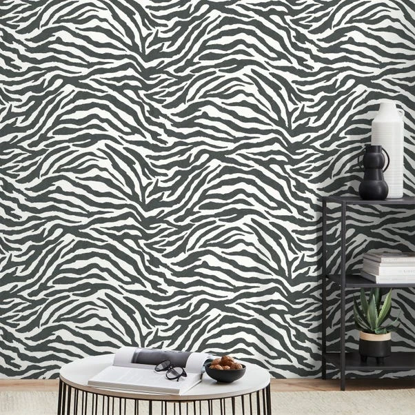 Dunelm Zebra Monochrome Wallpaper
