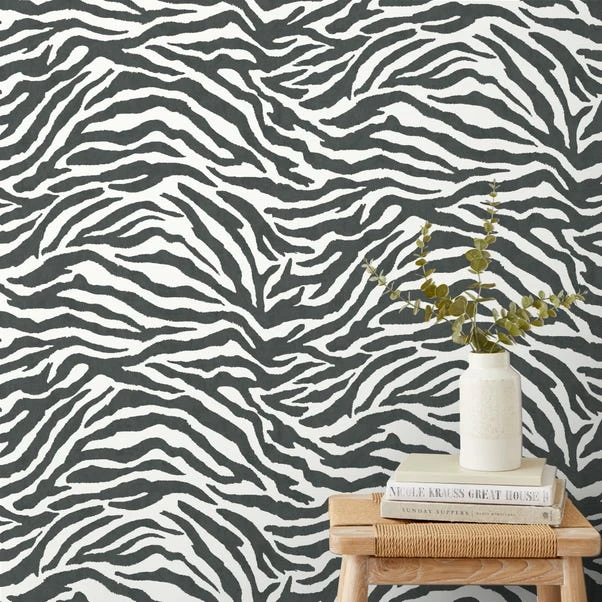 Dunelm Zebra Monochrome Wallpaper - Image 4
