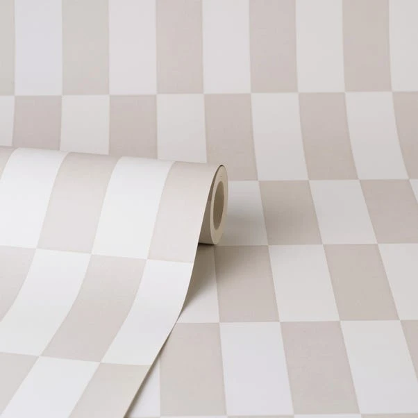 Dunelm Checkerboard Natural Wallpaper - Image 5