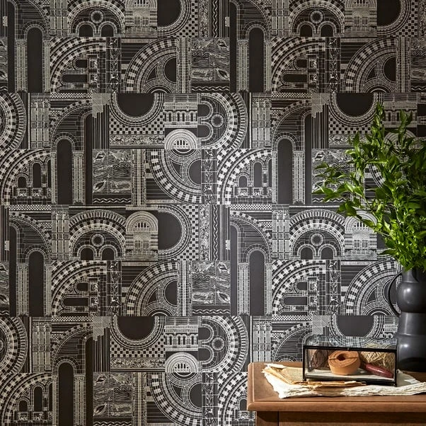 Natural History Museum Waterhouse Graphite Wallpaper - Image 2