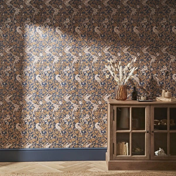 Natural History Museum Romanesque Navy Wallpaper