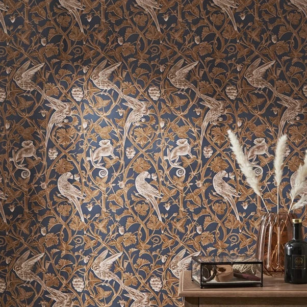 Natural History Museum Romanesque Navy Wallpaper - Image 2