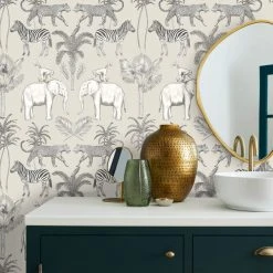 Dunelm Safari Walk Natural Wallpaper