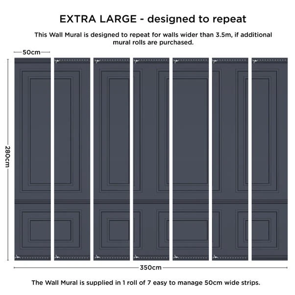 Dunelm Wood Panel Navy Mural - Image 2