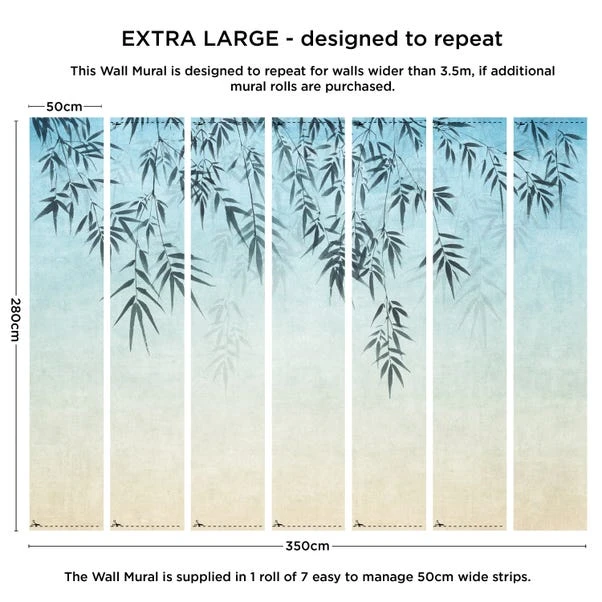 Dunelm Ombre Leaf Mural - Image 2