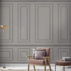 Dunelm Wood Panel Grey Mural