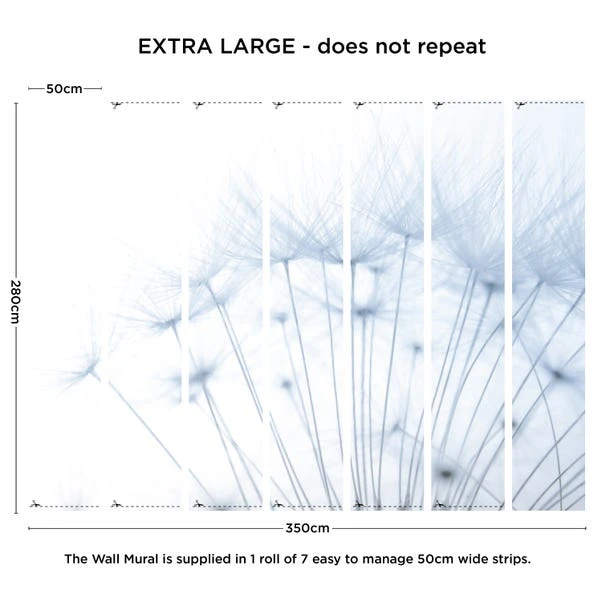 Dunelm Dandelion Mural Blue - Image 2