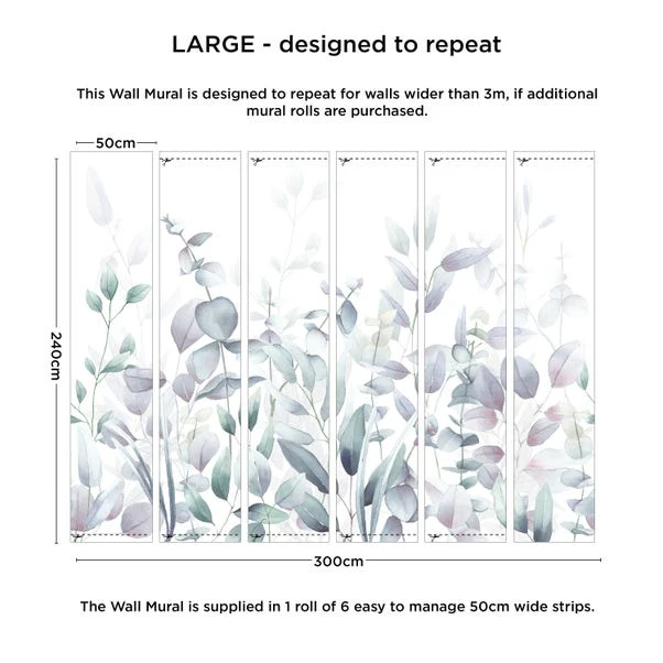Dunelm Watercolour Leaves Mural - Image 4