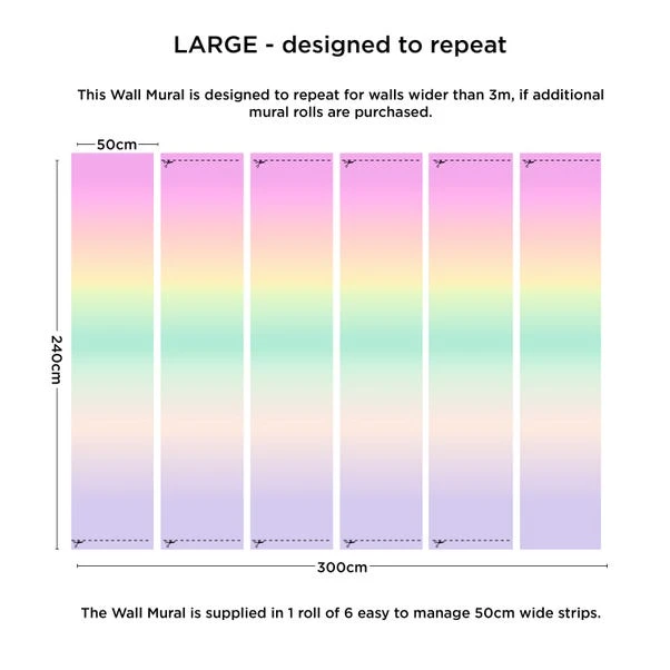 Dunelm Ombre Rainbow Large Mural - Image 2