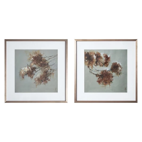 Cedar & Sage Set Of 2 Elsberry Floral Framed Art 59 X 59cm - Image 3