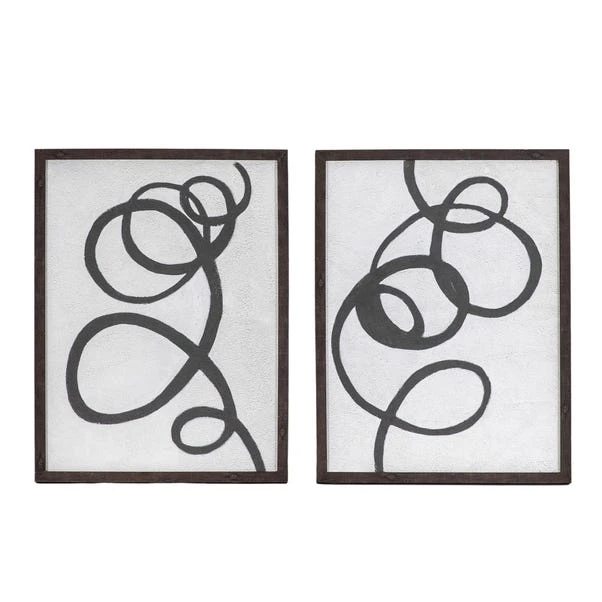 Cedar & Sage Set Of 2 Whirled Framed Art - Image 3