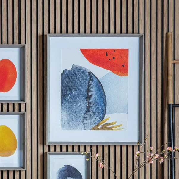 Cedar & Sage Ink Lapping Abstract Framed Art