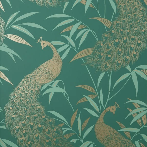 Dunelm Luxe Peacock Wallpaper - Image 2