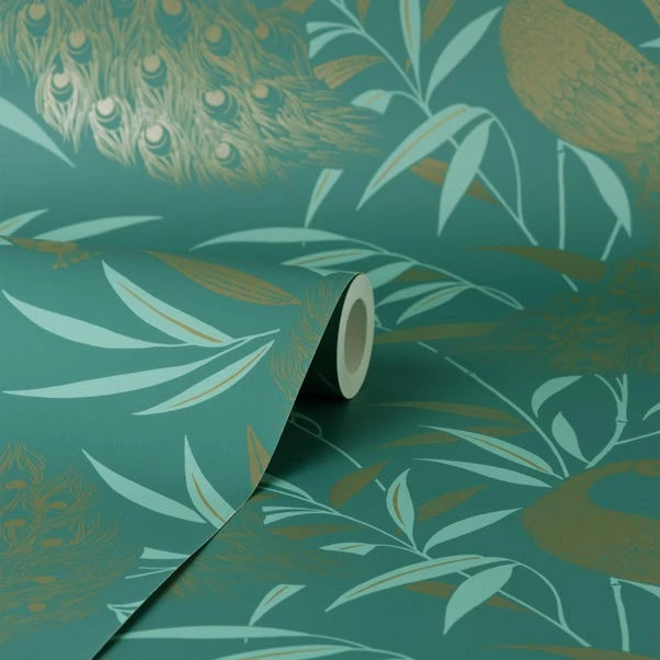 Dunelm Luxe Peacock Wallpaper - Image 3
