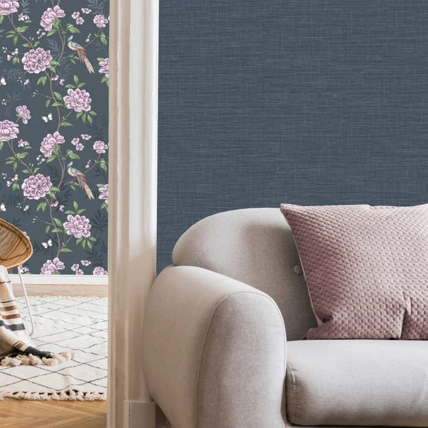 Crown Wallpaper Akina Texture Navy Wallpaper - Image 2