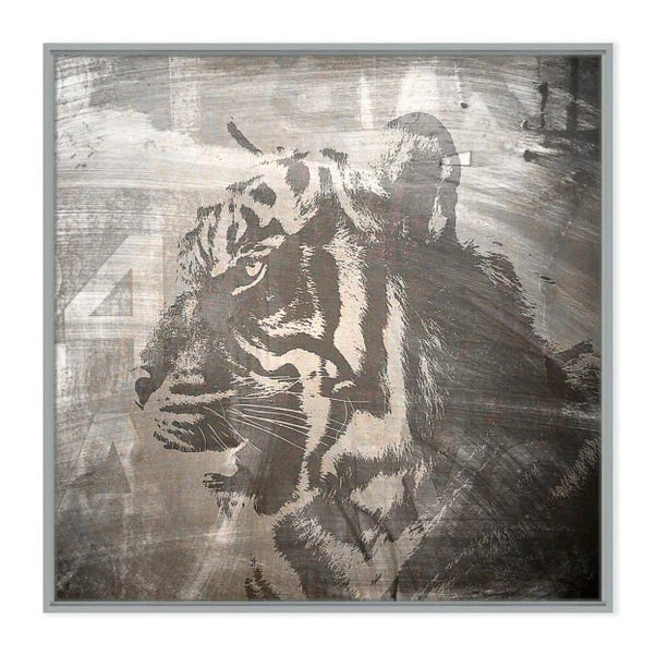 Dunelm Chalk Tiger Framed Print - Image 2