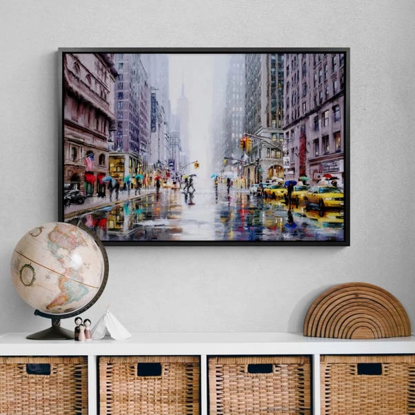 Dunelm Rainfall On 5th Avenue Framed Print