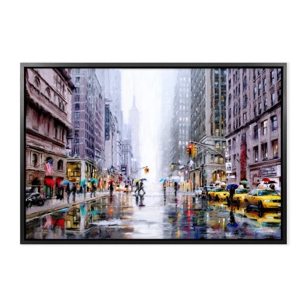 Dunelm Rainfall On 5th Avenue Framed Print - Image 2