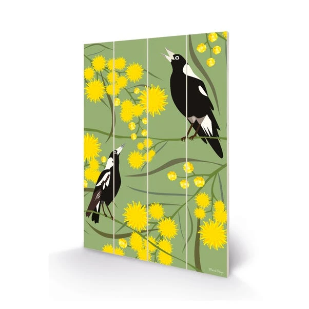 The Art Group Magpies Wooden Wall Art - Image 2