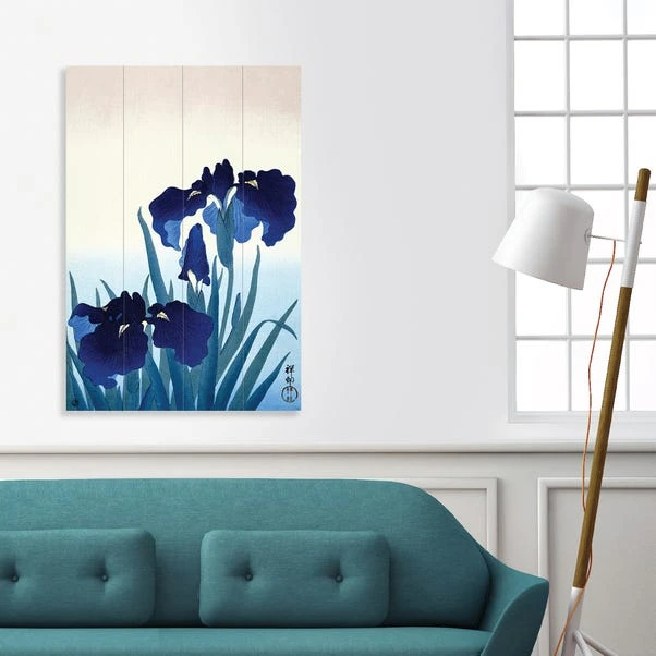 The Art Group Iris Flowers Wooden Wall Art 3 The Art Group Iris Flowers Wooden Wall Art