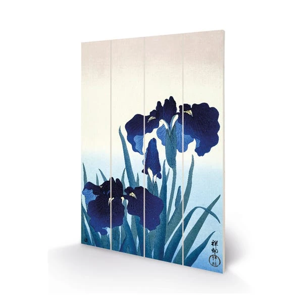 The Art Group Iris Flowers Wooden Wall Art 4 The Art Group Iris Flowers Wooden Wall Art - Image 2