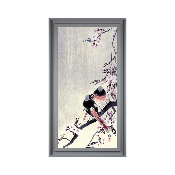 The Art Group Premium Edit Redstart On Cherry Branch Framed Print - Image 2