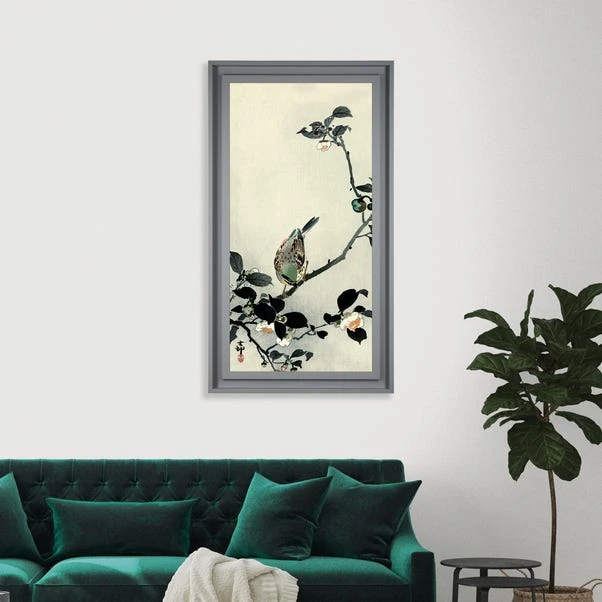 The Art Group Premium Edit Bunting On Camellia Branch Framed Print