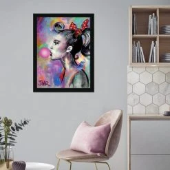 The Art Group Bubble Girl I Framed Print