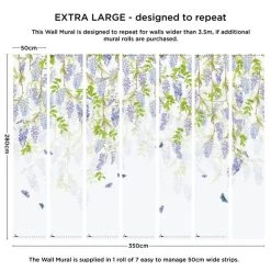 Dunelm Whispering Wisteria Blue Mural 9 Dunelm Whispering Wisteria Blue Mural -Dunelm Shop 30818427 alt03