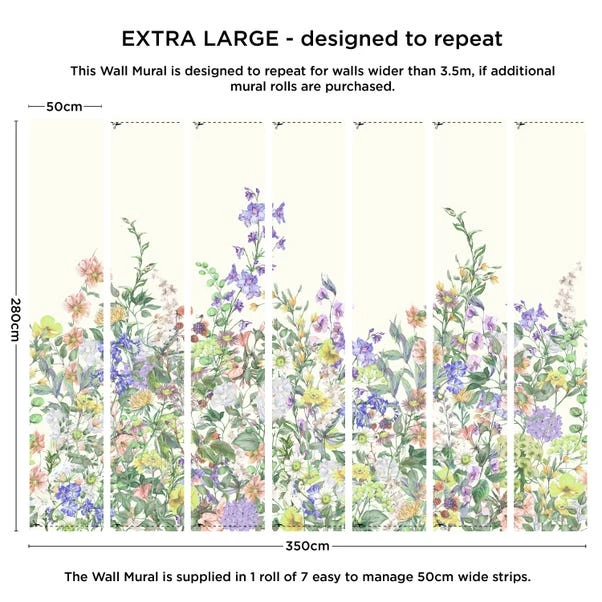 Dunelm Floral Garden Lilac Mural - Image 4