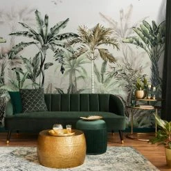 Dunelm Tropical Oasis Sage Green Mural